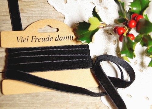 Samtband 10mm schwarz - samtband,