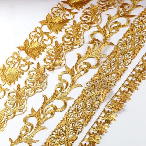 Gold silber band - silber, bestickt